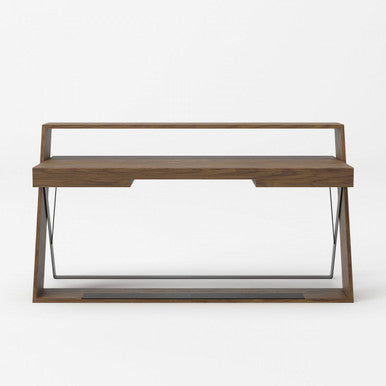 Modrest Carrie Modern Walnut & Black Foldable Desk