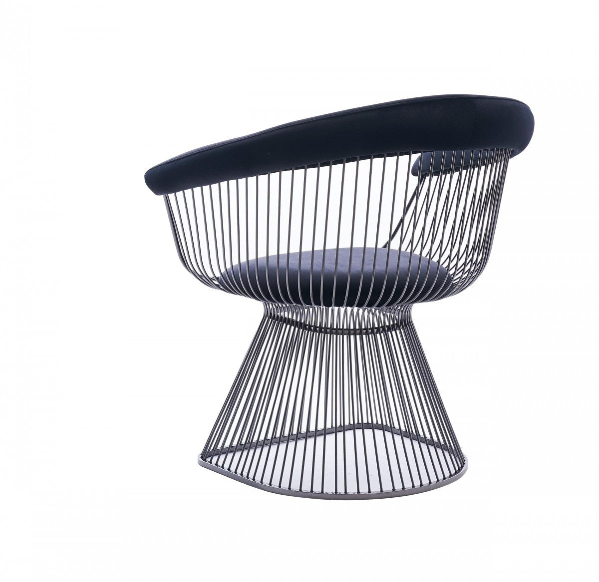 Modrest Chandler Modern Black Velvet & Black Stainless Steel Dining Chair