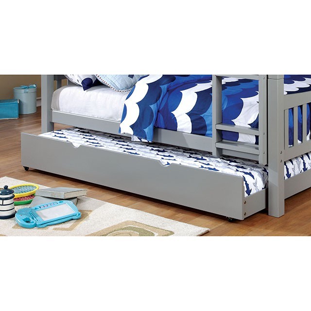 Cameron Dark Walnut White Gray Bunk Bed