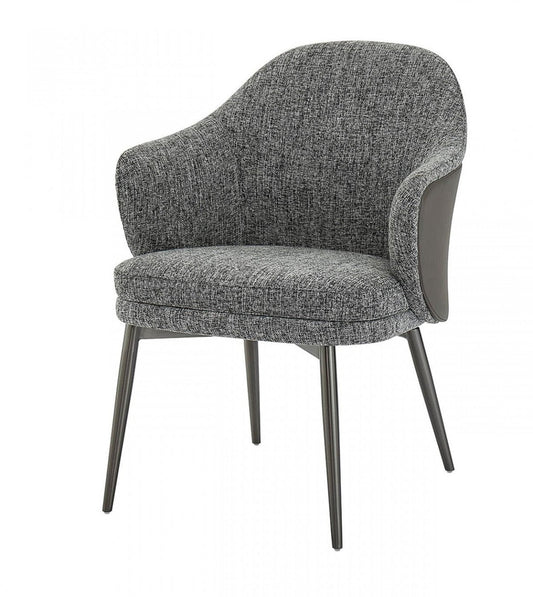 Modrest Cora Modern Grey Fabric & Leatherette Dining Chair - Stylish Design Furniture