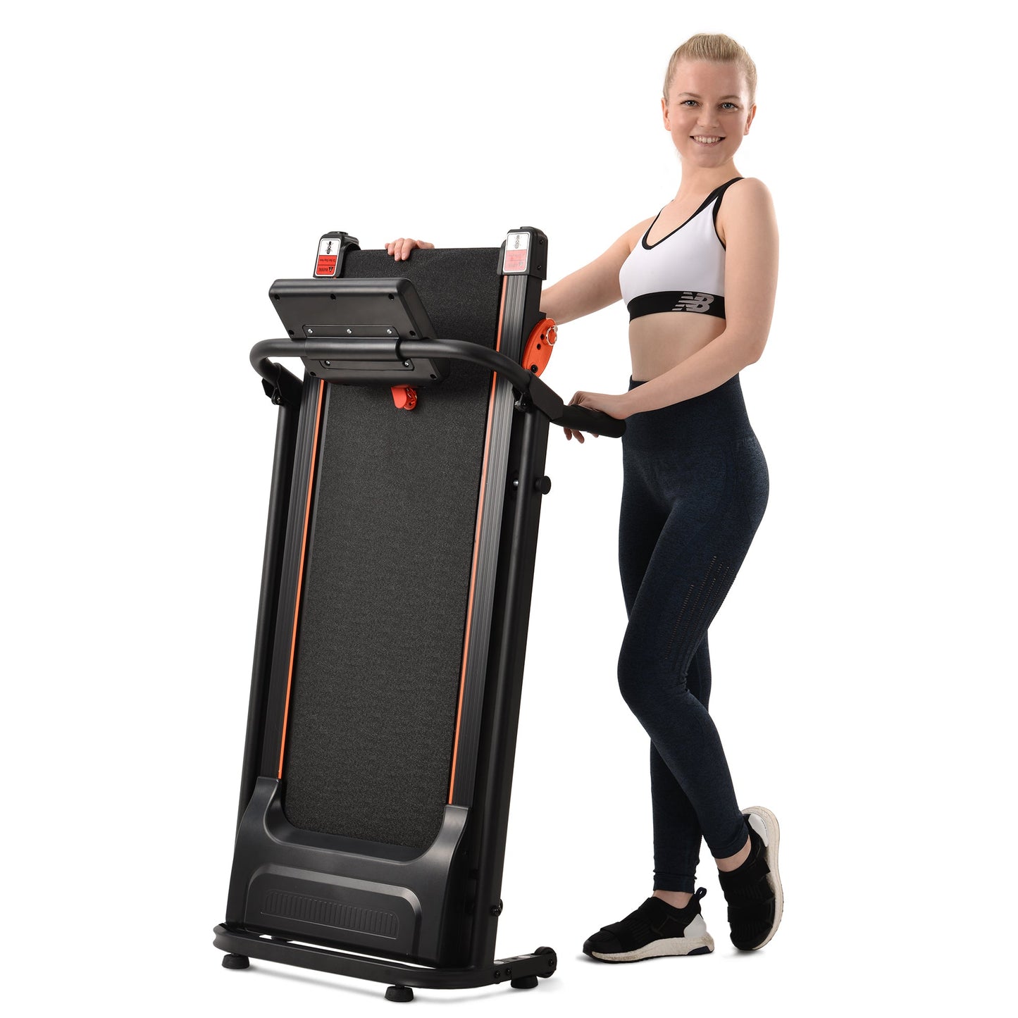 Akutes Electric Foldable Treadmill with Heart Pulse Monitor with Speaker & Incline Adjuster for Home Gym