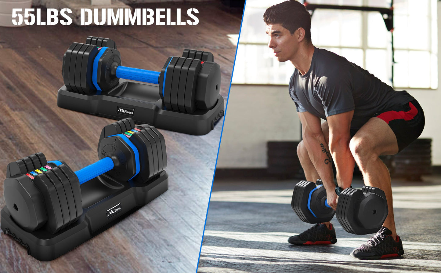 Kendall Adjustable Dumbbell with Tray 55lb Single Fast Exercise Fitness