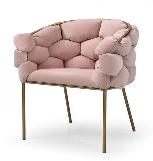 Modrest Debra Modern Pink Fabric Dining Chair - Stylish Design Furniture