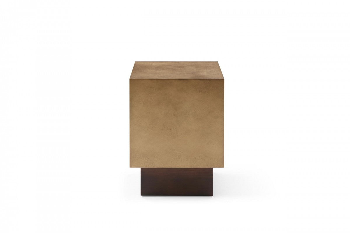 Modrest Derek Modern Metal & Antique Copper End Table