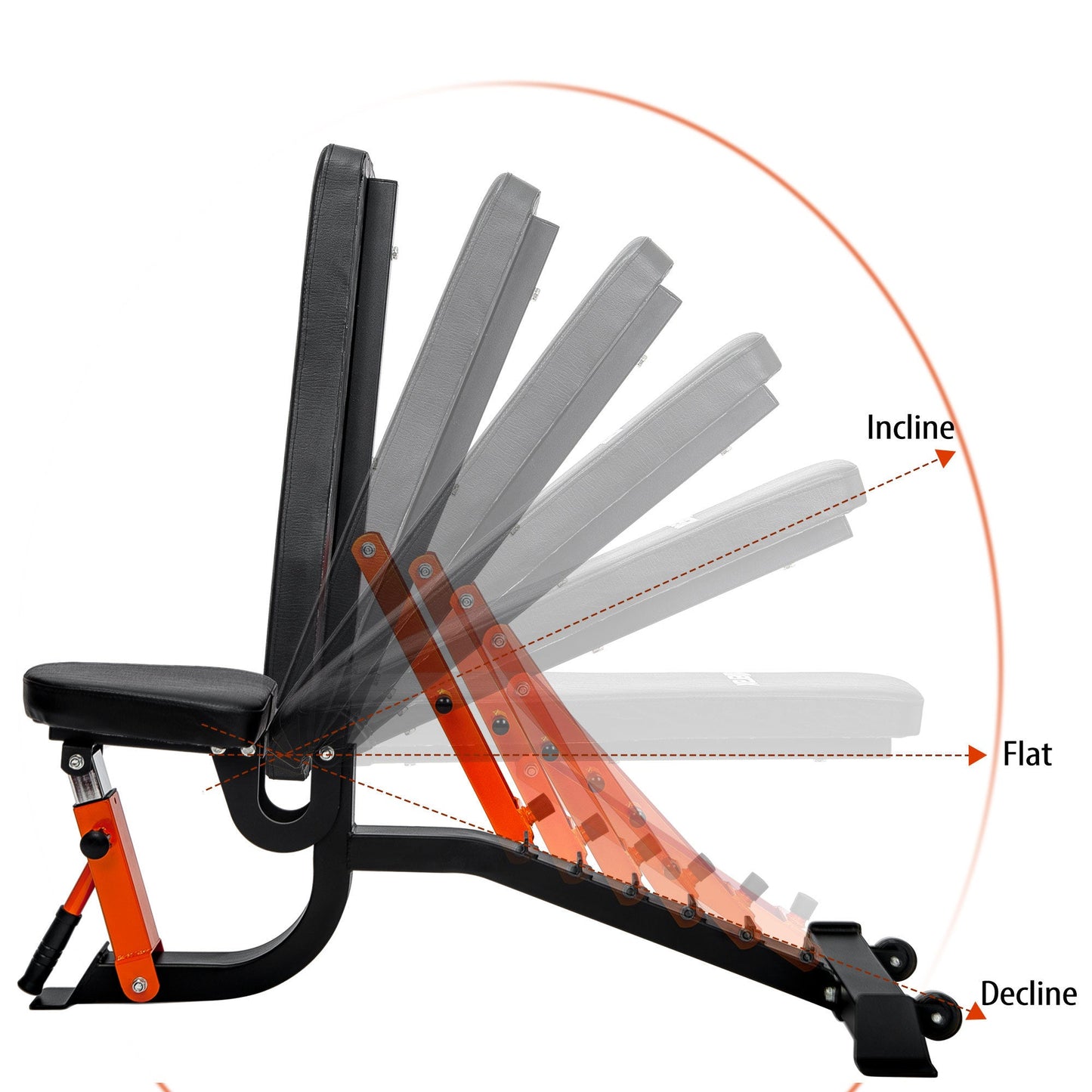 Harmon Training Bench Adjustable Weight Gym Strength - 600lbs Weight Capacity