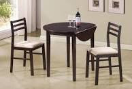 Casual Cappuccino Three-Piece Dining Set - Sleek and Compact Set for Cozy Dining Areas and Small Spaces