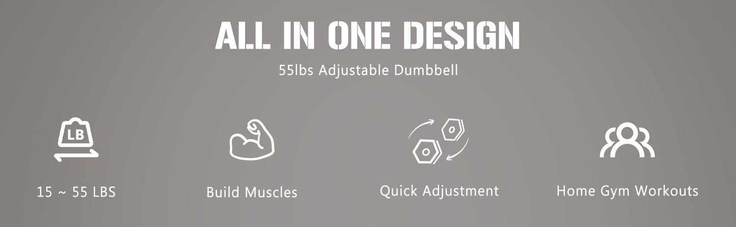 Kendall Adjustable Dumbbell with Tray 55lb Single Fast Exercise Fitness