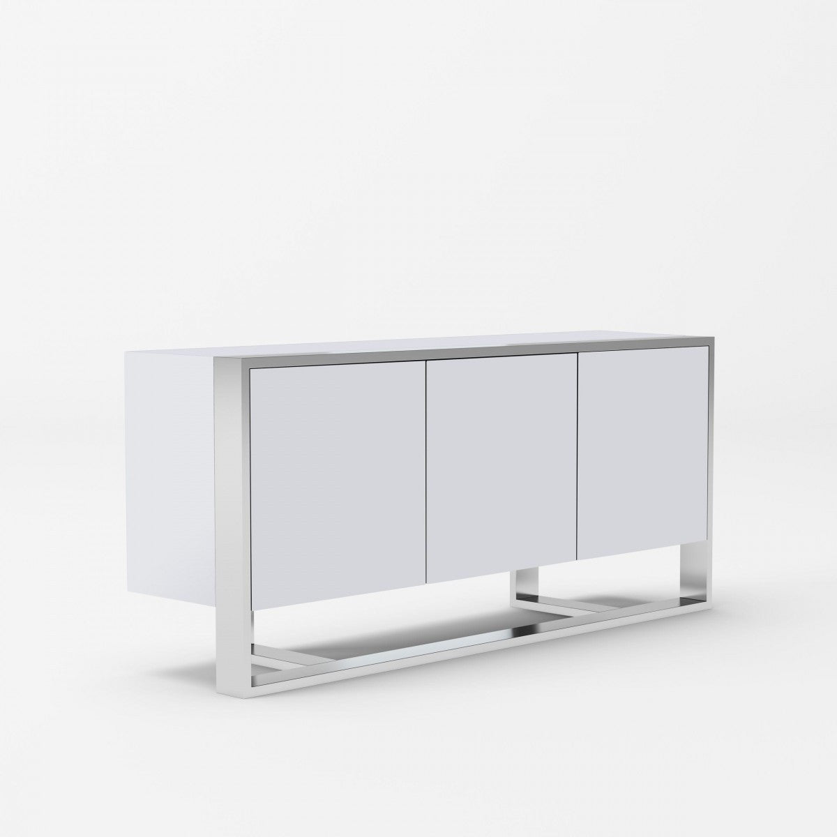 Modrest Fauna Modern White High Gloss & Stainless Steel Buffet