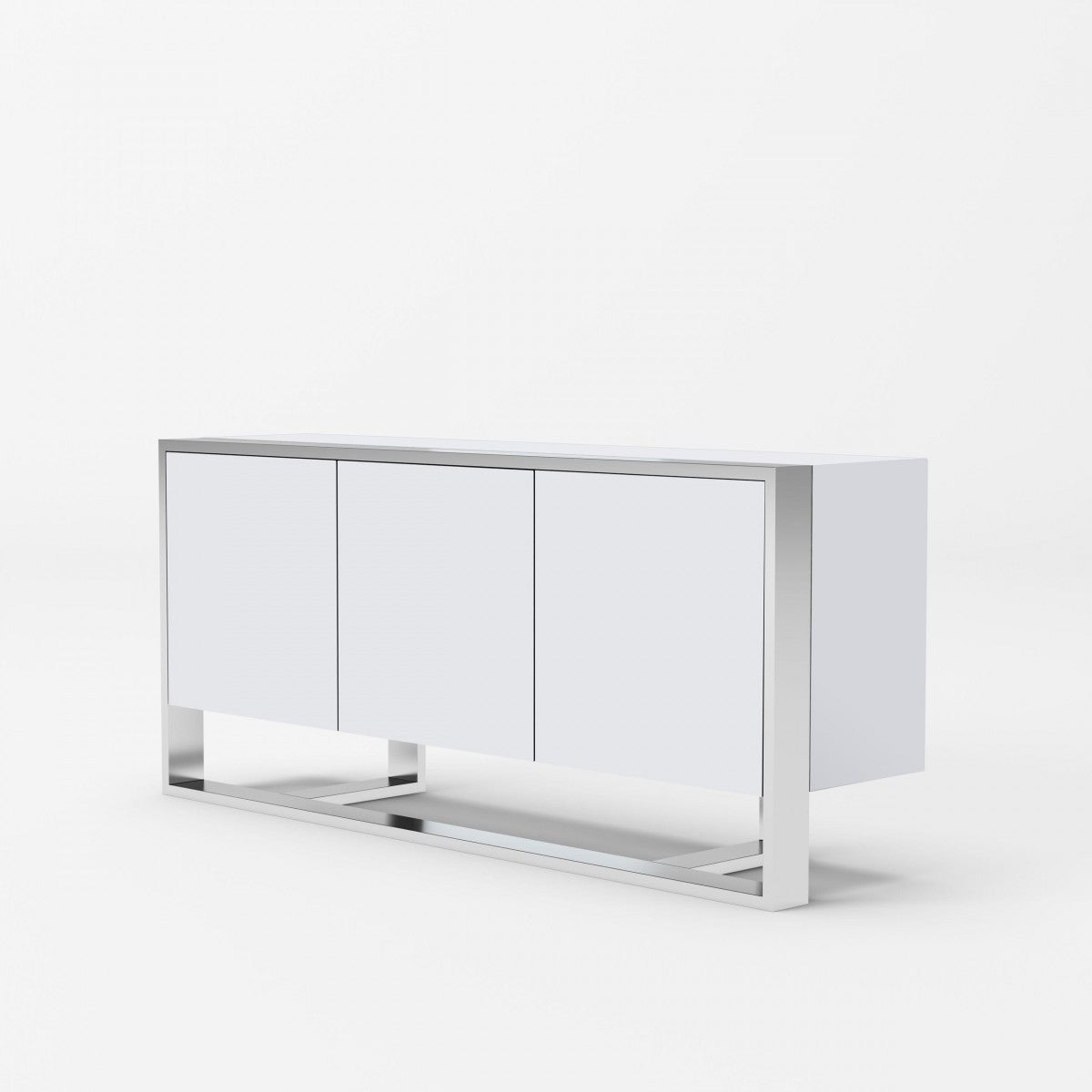 Modrest Fauna Modern White High Gloss & Stainless Steel Buffet
