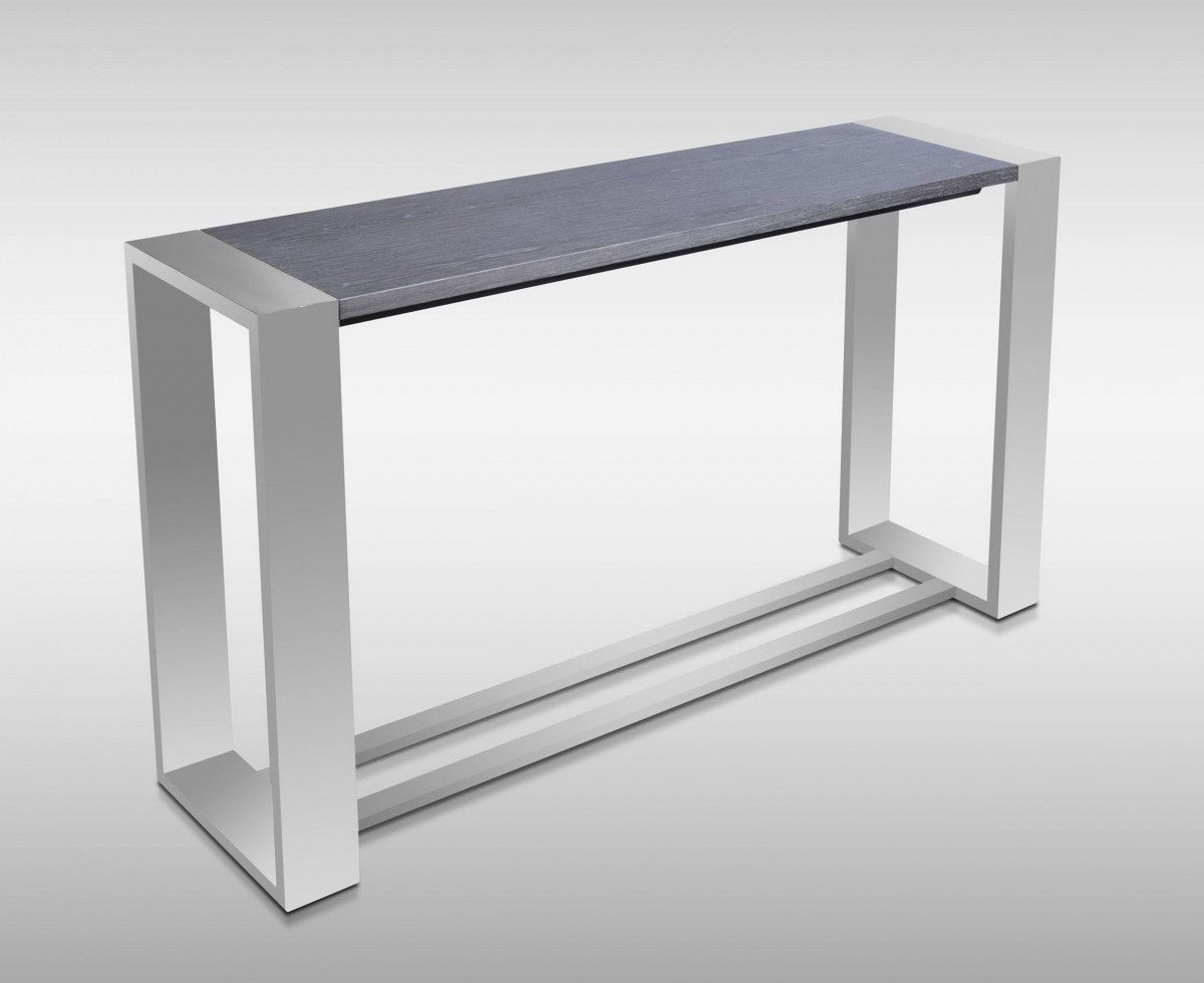 Modrest Fauna Modern Grey Elm & Stainless Steel Console Table