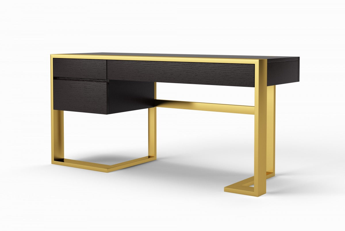 Modrest - Modern Fauna Wenge and Brass Desk
