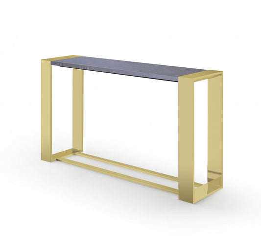 Modrest Fauna - Modern Wenge and Brass Console Table - Stylish Design Furniture