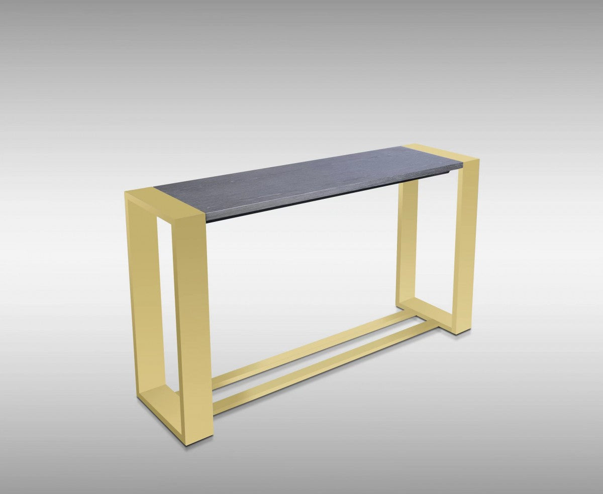 Modrest Fauna - Modern Wenge and Brass Console Table - Stylish Design Furniture