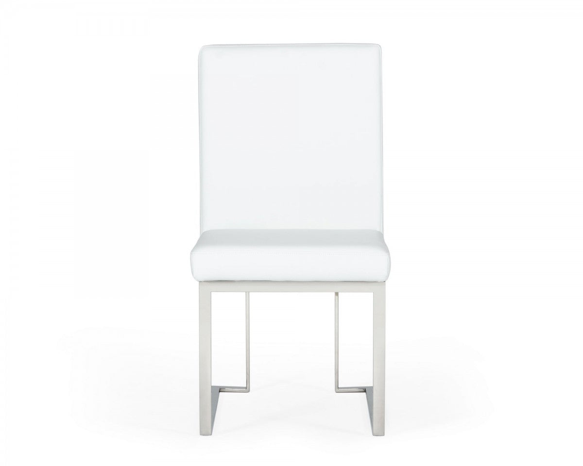 Modrest Fowler Modern White Leatherette Dining Chair Set of 2