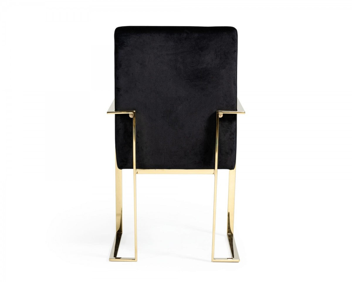 Modrest Fowler Modern Black Velvet Dining Chair - Stylish Design Furniture