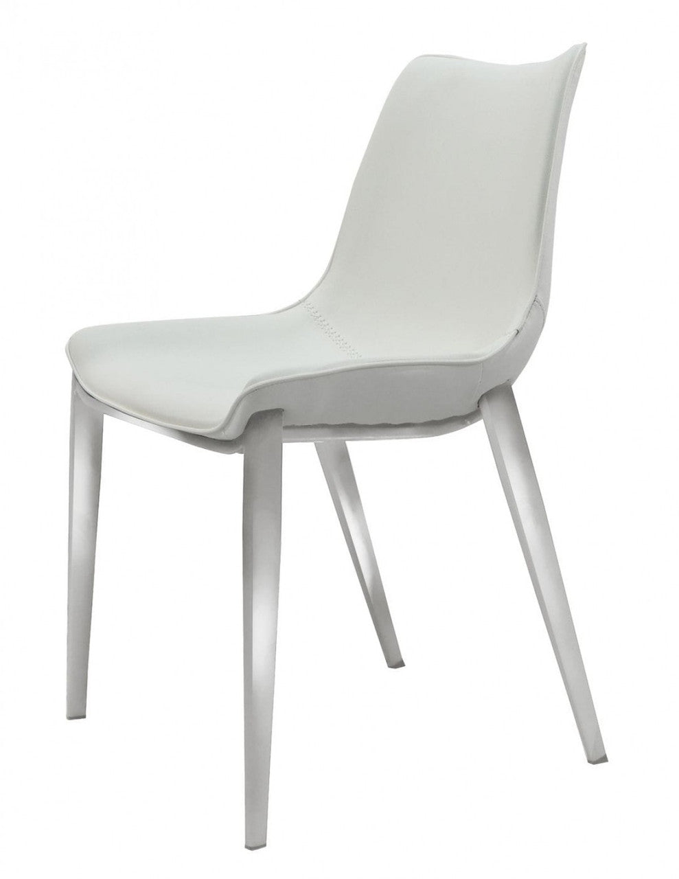 Modrest Frasier - Modern White Eco-Leather Dining Chair (Set of 2) - Stylish Design Furniture