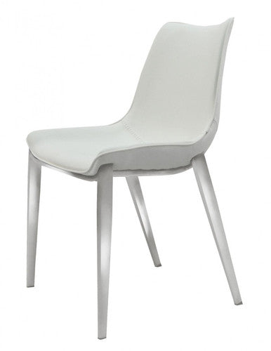 Modrest Frasier - Modern White Eco-Leather Dining Chair (Set of 2) - Stylish Design Furniture