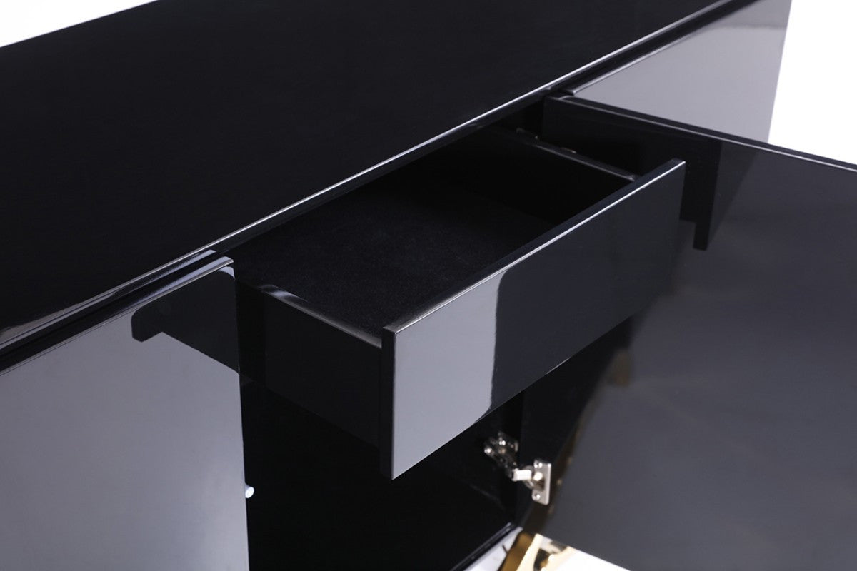 Modrest Legend Modern Black & Gold Buffet β Elegant Contemporary Sideboard with Storage - Stylish Design Furniture