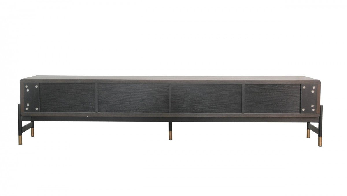 Modrest Gabrielle Contemporary Walnut & Gold TV Stand