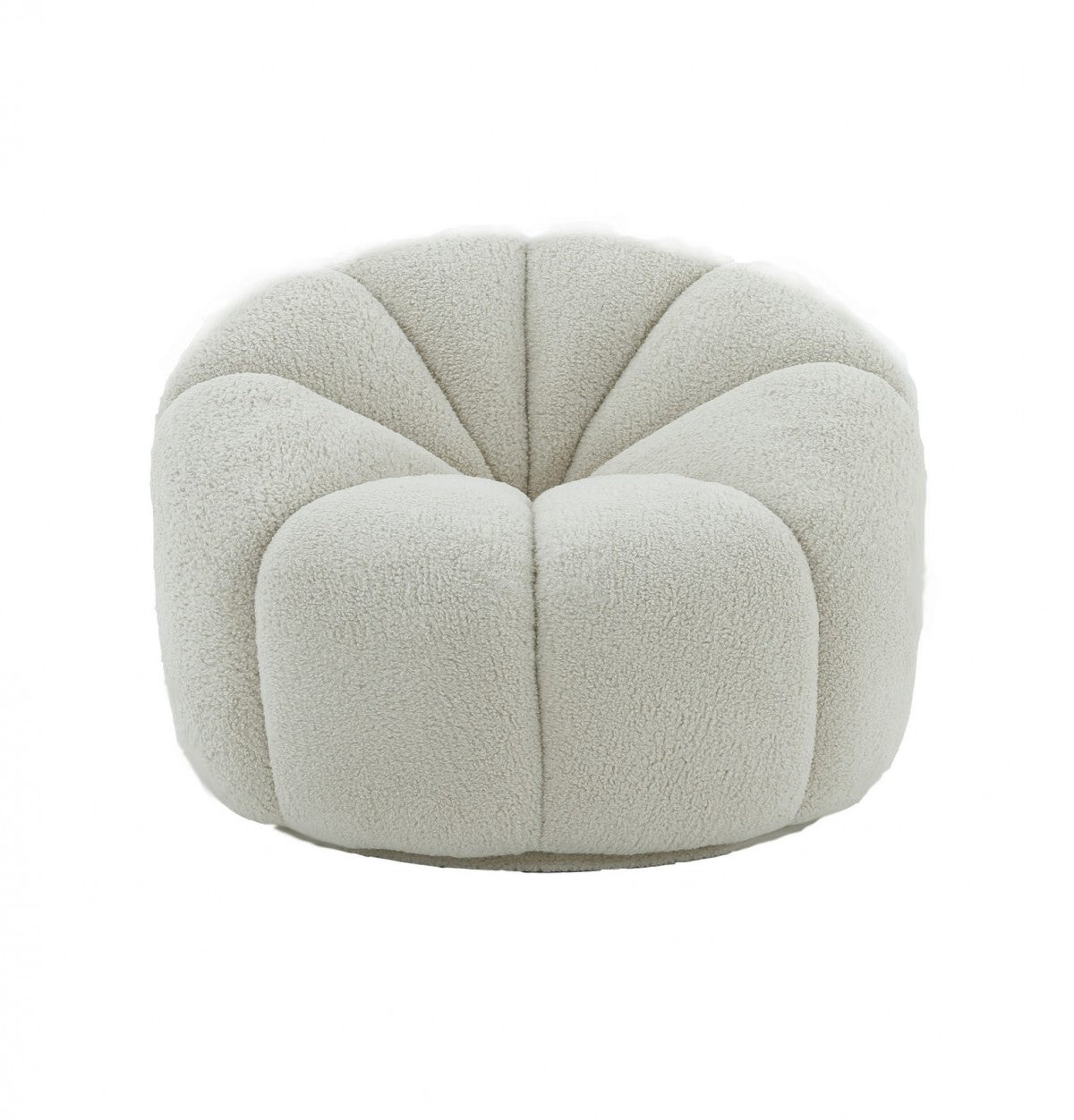 Divani Casa Gadson - Contemporary White Sherpa Accent Chair