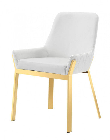 Modrest Ganon Modern White & Gold Dining Chair
