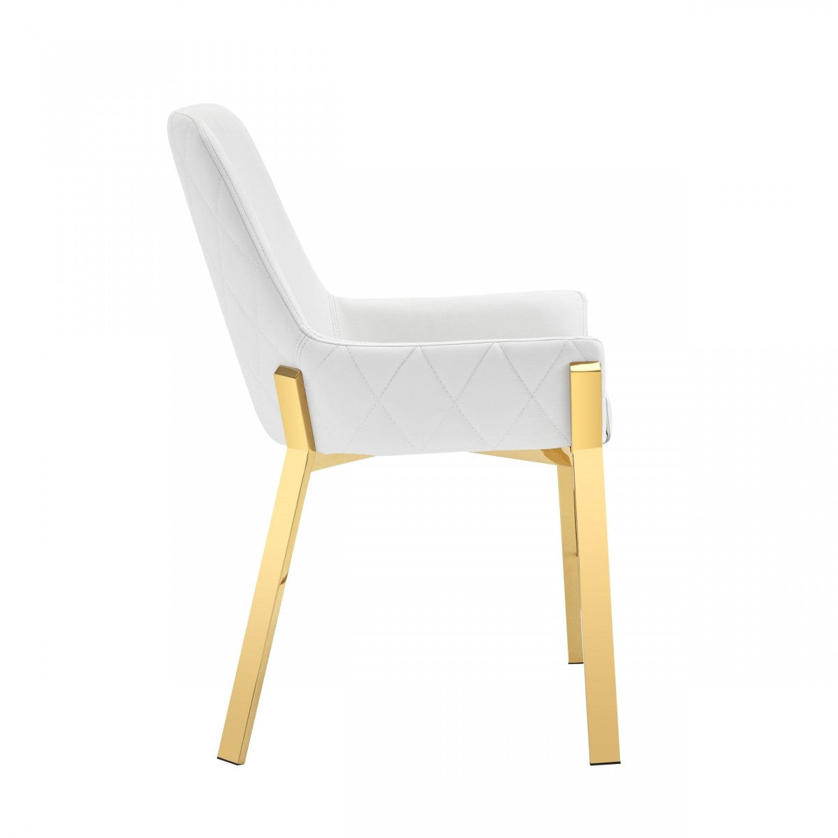 Modrest Ganon Modern White & Gold Dining Chair
