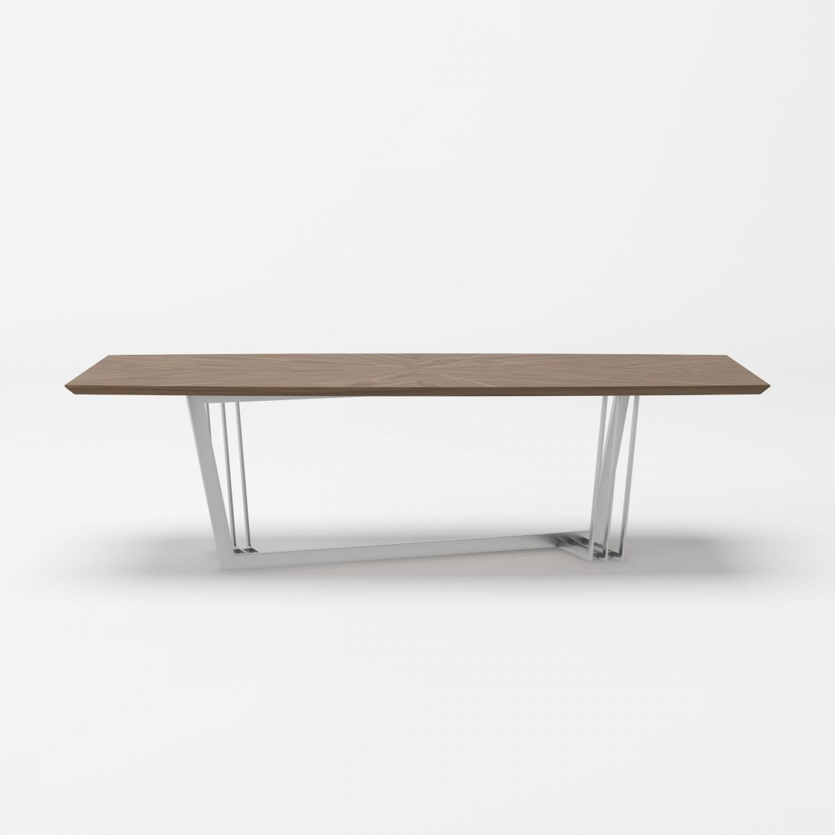 Modrest Gilroy Modern Walnut & Stainless Steel Dining Table