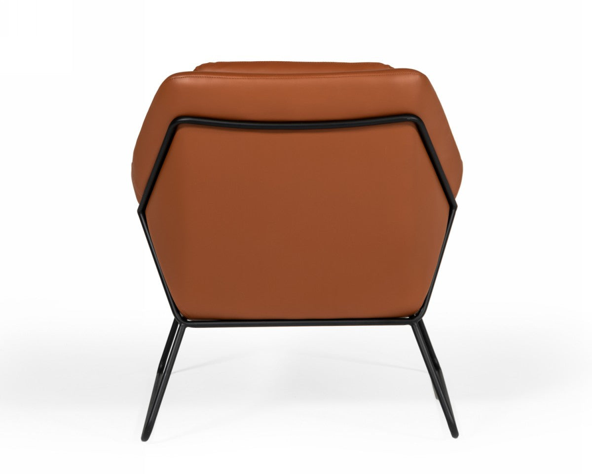 Modrest Jennifer Industrial Brown Eco-Leather Accent Chair