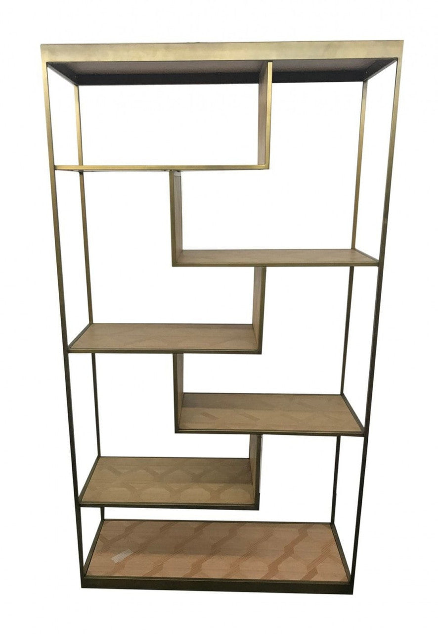 Modrest Jessica Modern Oak & Brass Bookshelf