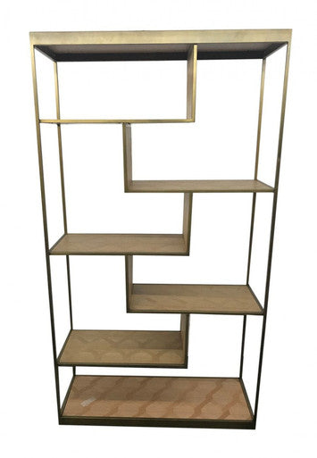 Modrest Jessica Modern Oak & Brass Bookshelf