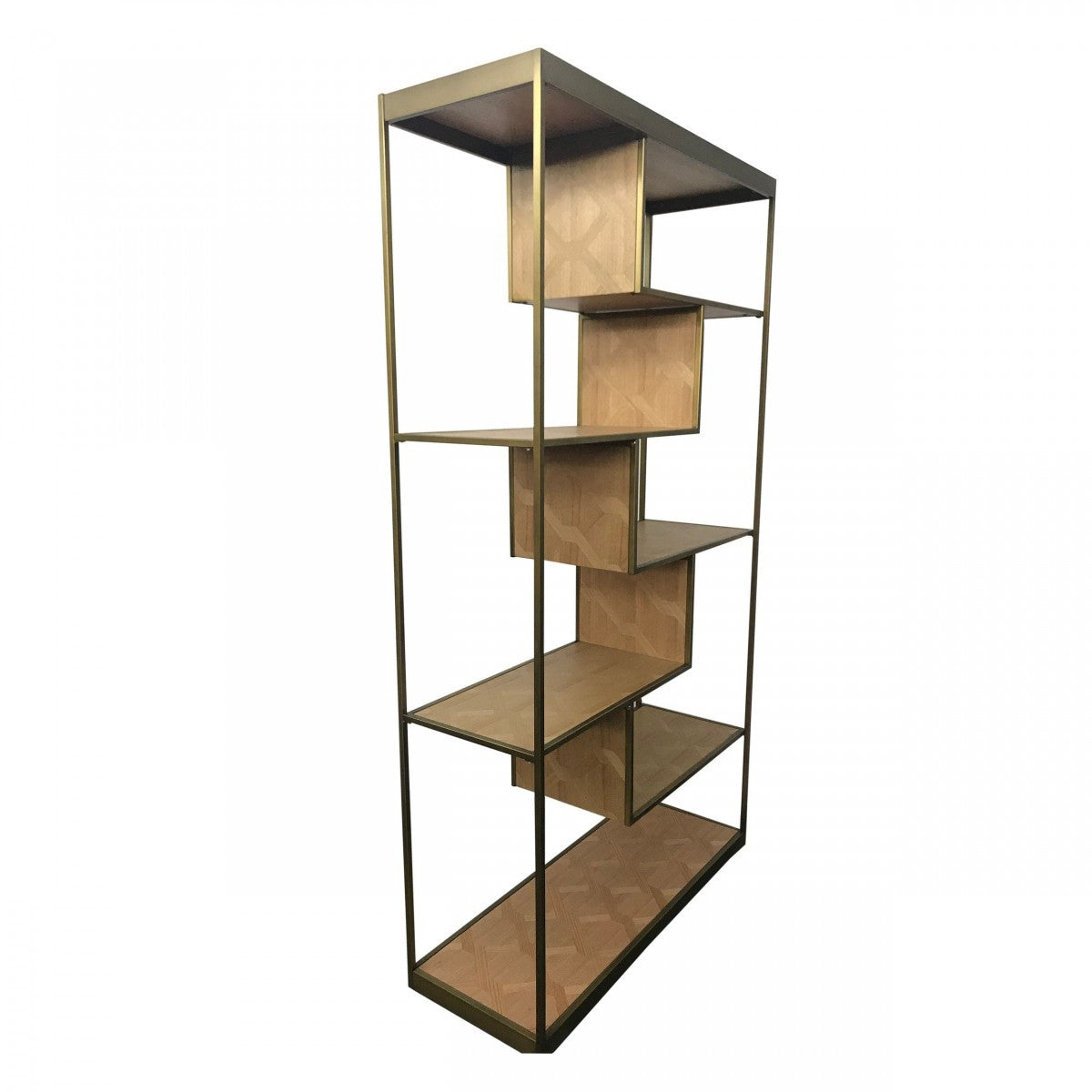 Modrest Jessica Modern Oak & Brass Bookshelf