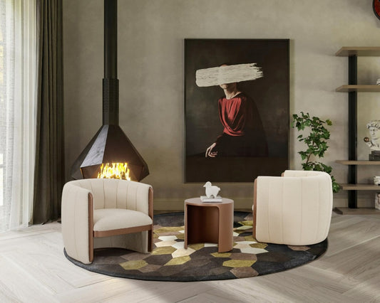 Modrest - Joselyn Modern Cream Fabric Accent Chair - Stylish Design Furniture