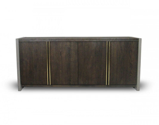 Modrest June - Modern Dark Grey & Walnut Buffet - Stylish Design Furniture