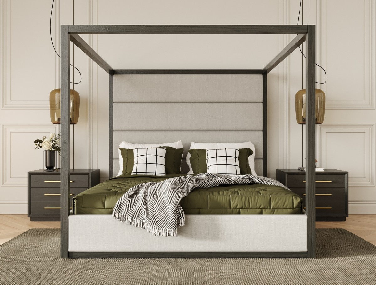 Modrest Manhattan- Contemporary Canopy Grey Bedroom Set - Stylish Design Furniture