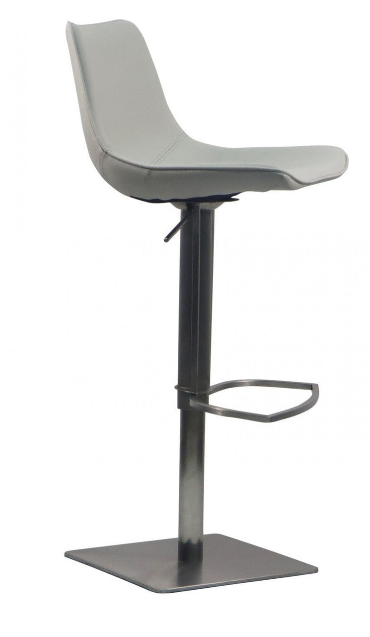 Modrest Manning Modern Light Grey Bar Stool - Stylish Design Furniture