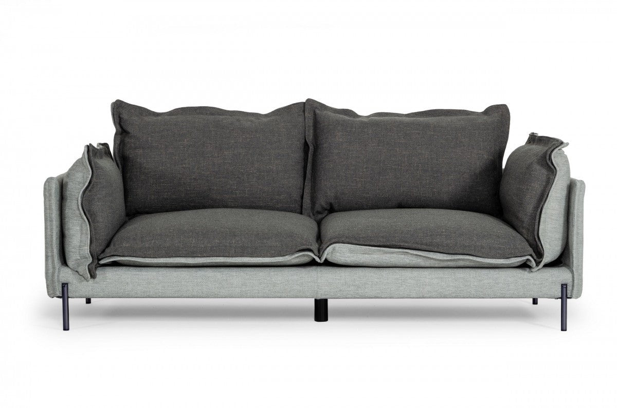 Divani Casa Mars Modern Grey & Dark Grey Fabric Sofa