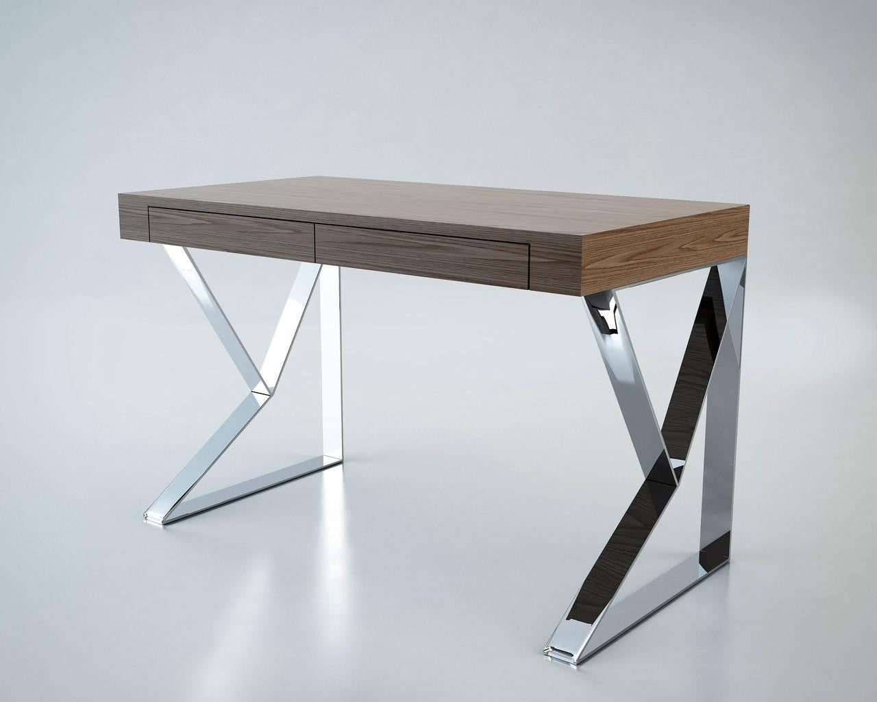 Modrest Ferris Modern Walnut Office Desk β Sleek Contemporary Workstation - Stylish Design Furniture