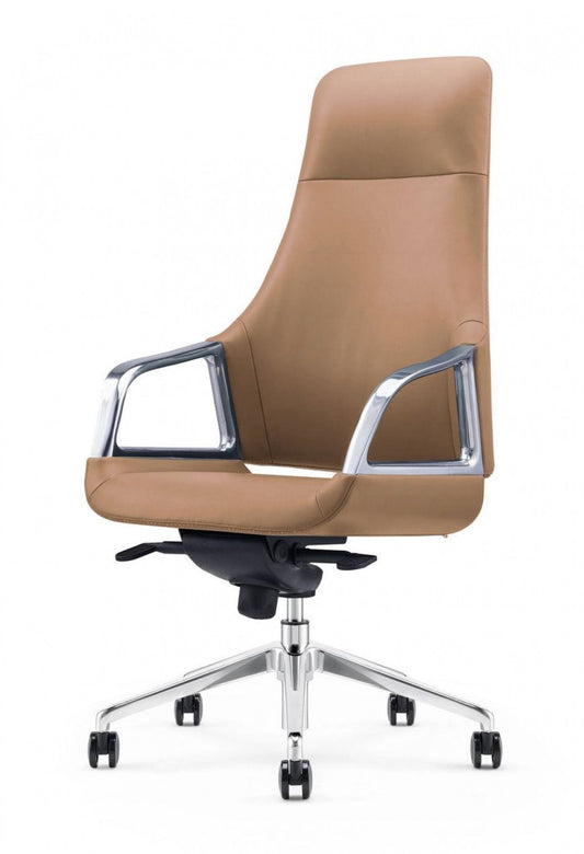 Modrest Merlo - Modern Brown High Back Executive Office Chair - Stylish Design Furniture