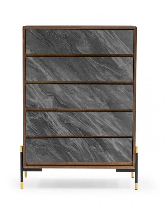 Nova Domus Metcalf - Mid-Century Walnut & Grey Chest - Stylish Design Furniture