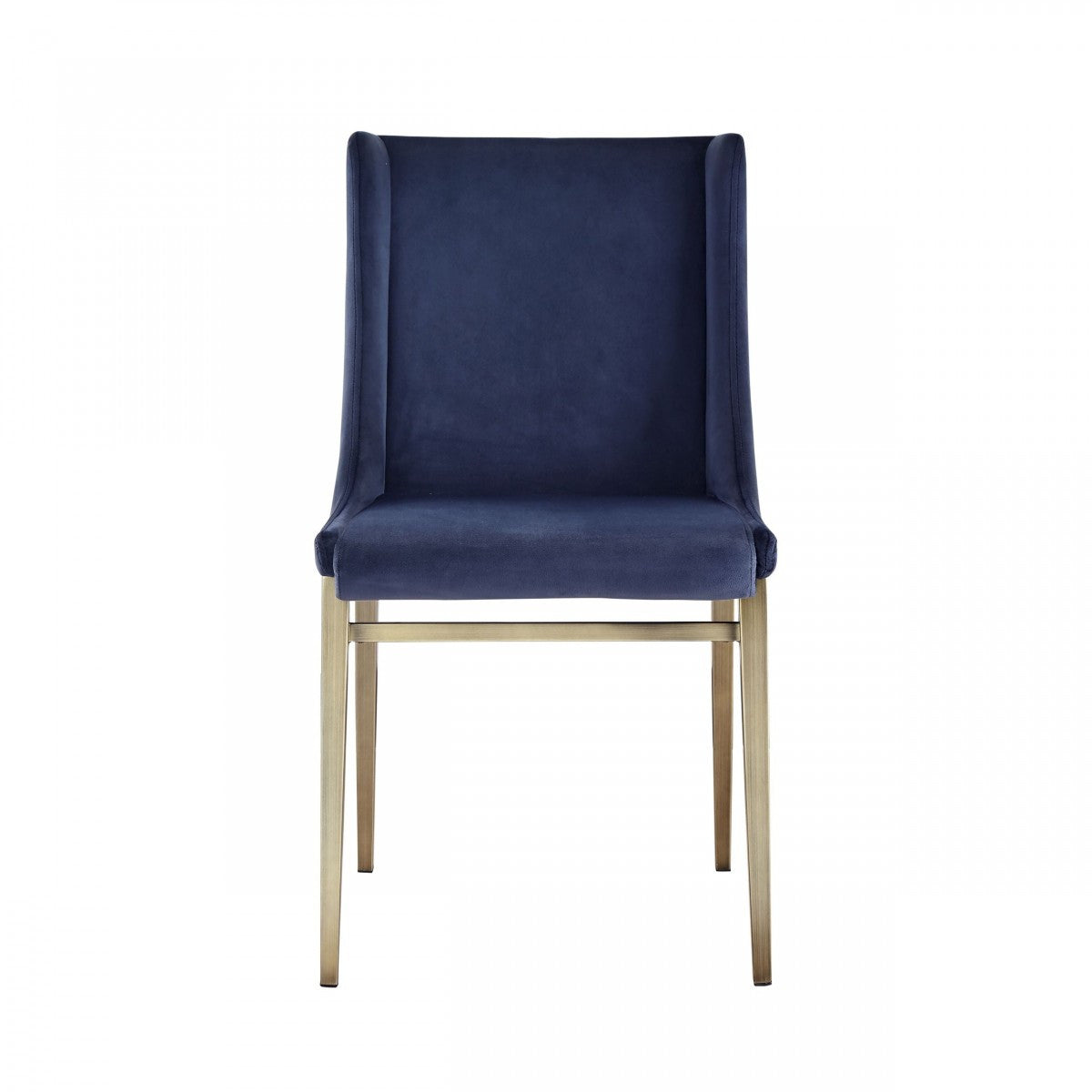 Modrest Mimi Contemporary Blue Velvet & Antique Brass Dining Chair (Set of 2)