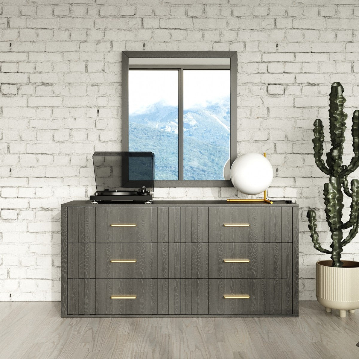 Manchester Dark Grey Six-Drawer Dresser