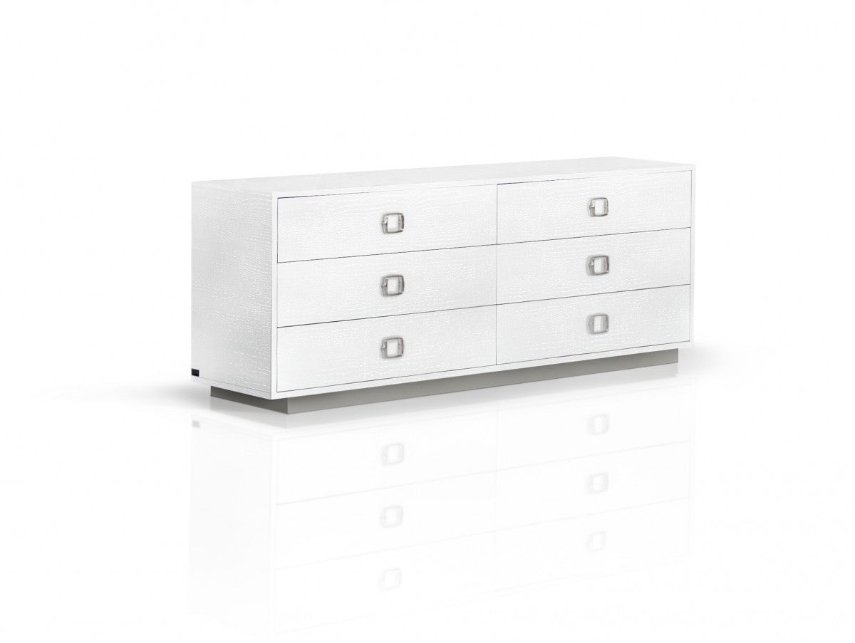 A&X Victoria - Modern White Crocodile Dresser