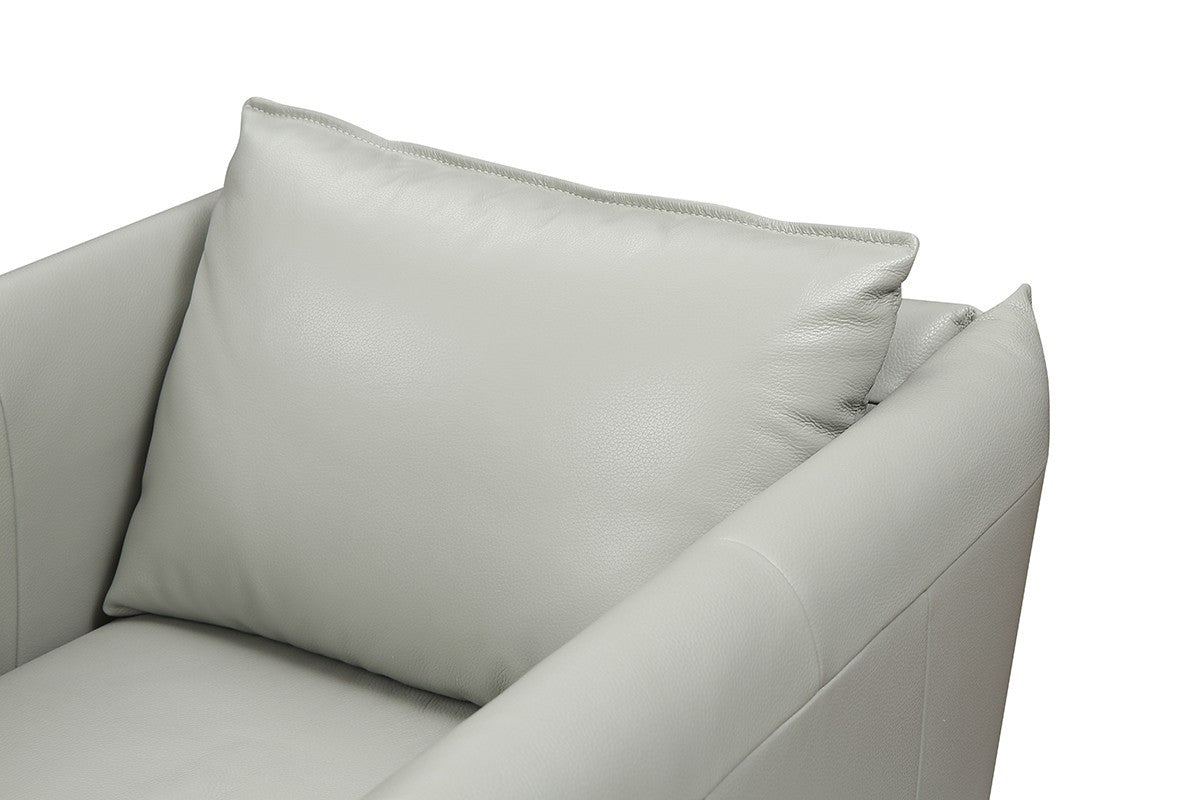 Divani Casa Tamworth Modern Grey Leather Swivel Chair