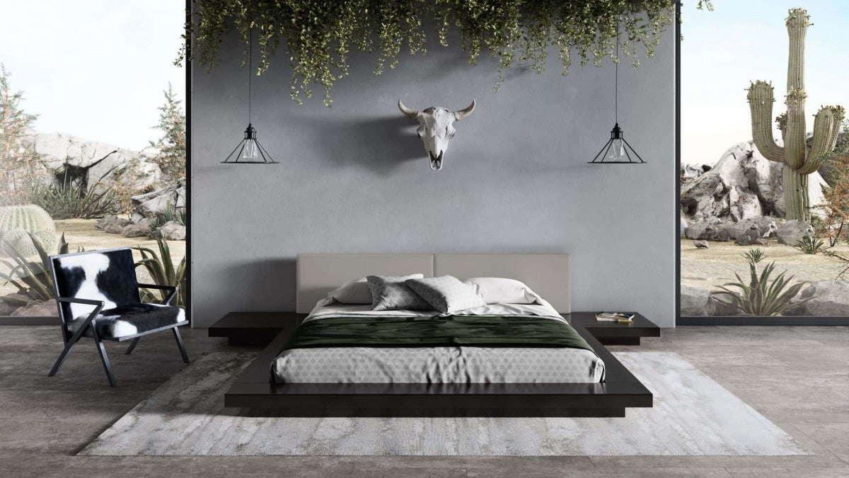 Modrest Tokyo - Contemporary Black and Grey Platform Bed - Stylish Design Furniture