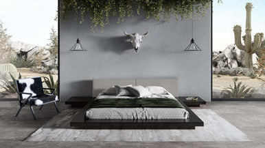 Modrest Tokyo - Contemporary Black and Grey Platform Bed - Stylish Design Furniture