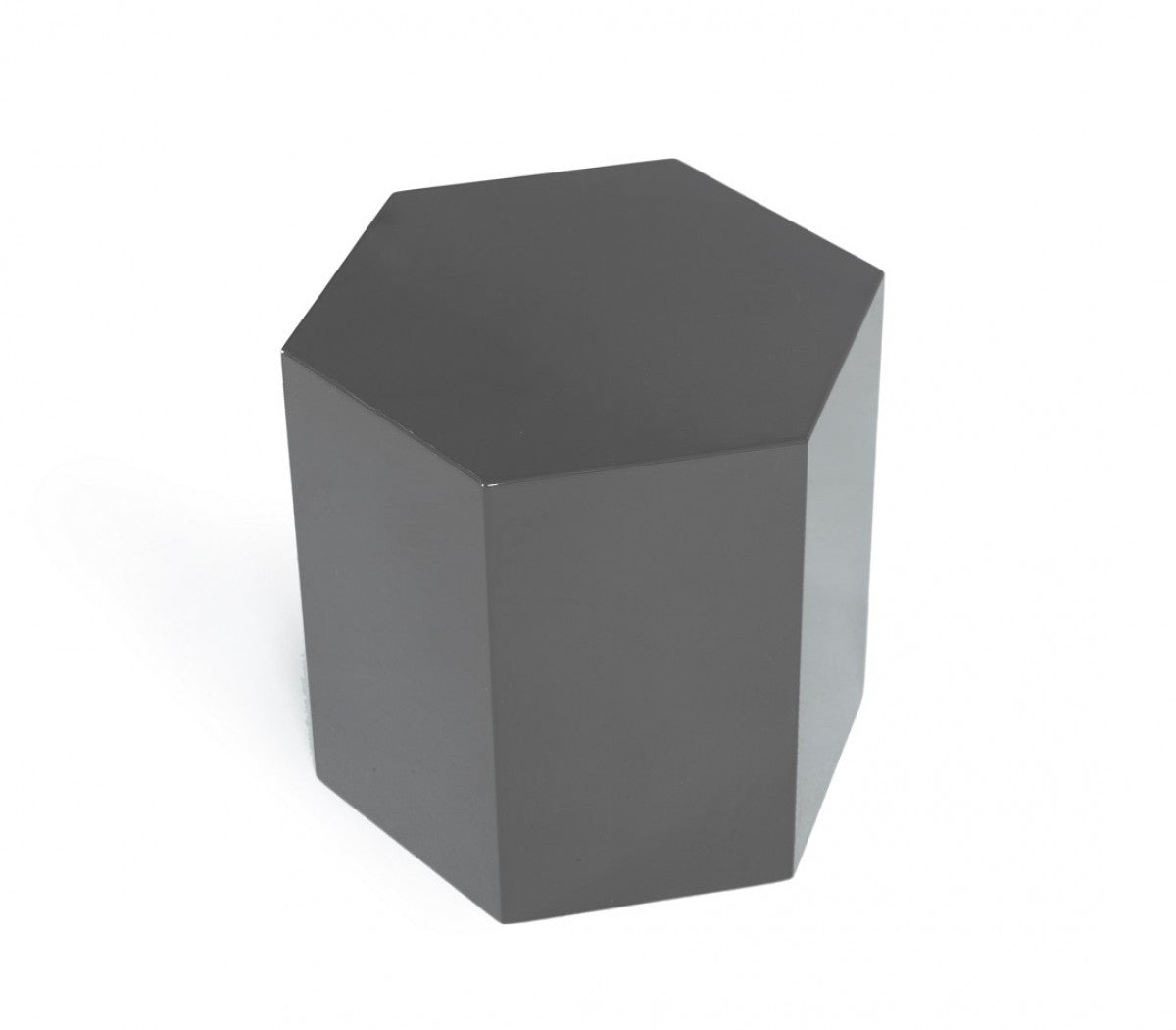Modrest Newmont -Modern Medium Light Grey High Gloss End Table