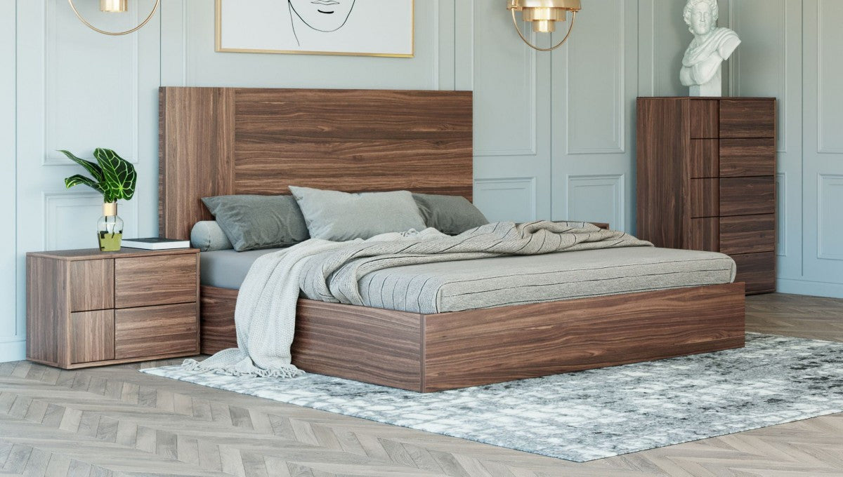 Nova Domus Asus - Italian Modern Walnut Bed - Stylish Design Furniture