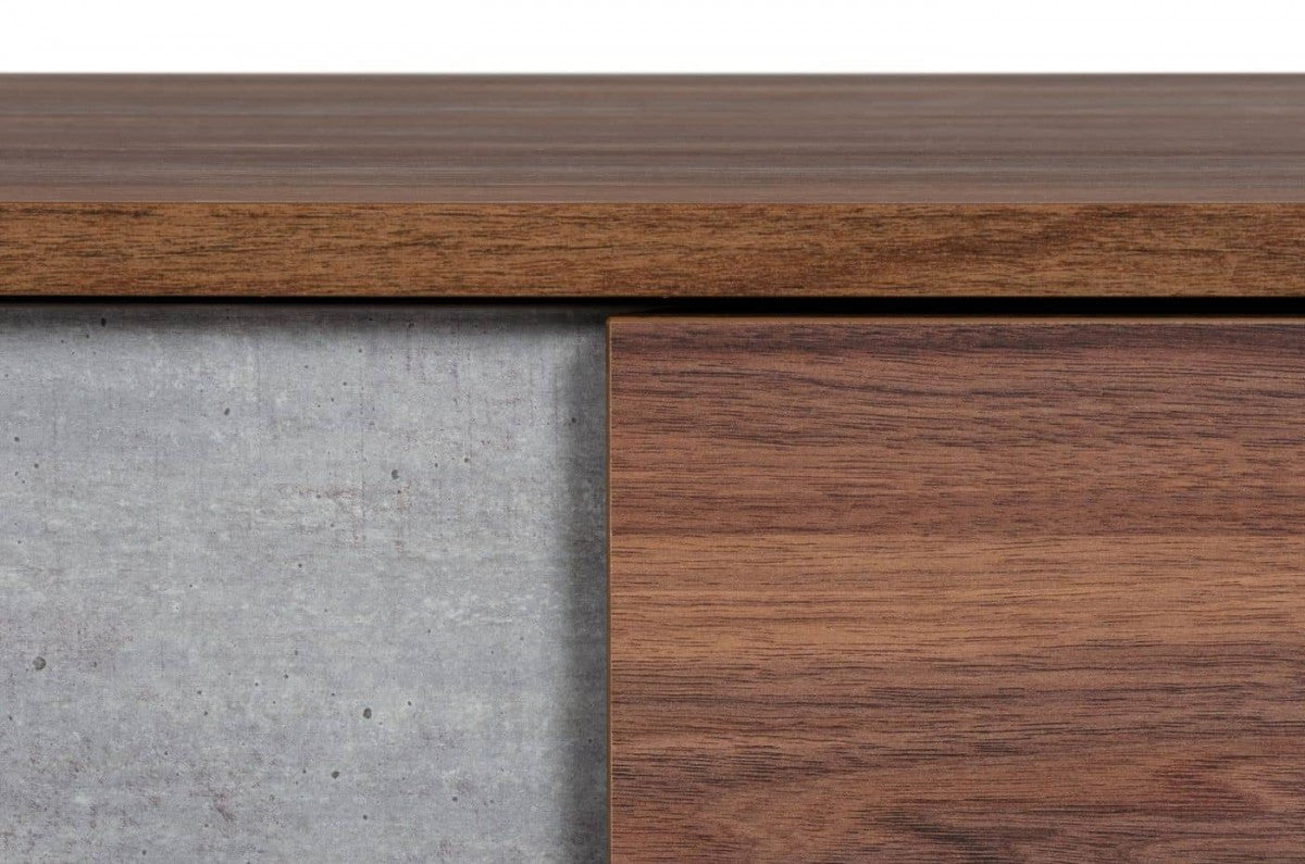 Nova Domus Palermo Modern Italian Faux Concrete & Walnut Nightstand