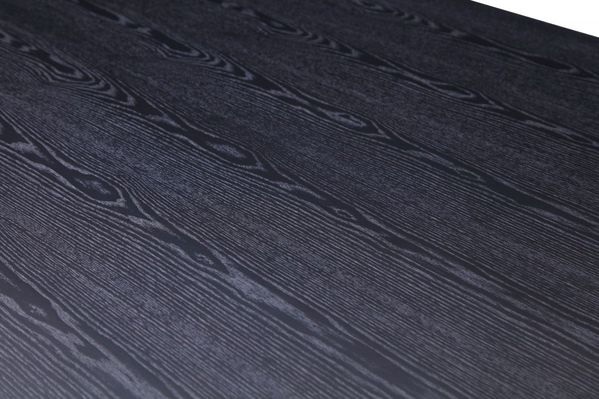 Modrest Pike Modern Black Ash & Brass Dining Table - Stylish Design Furniture