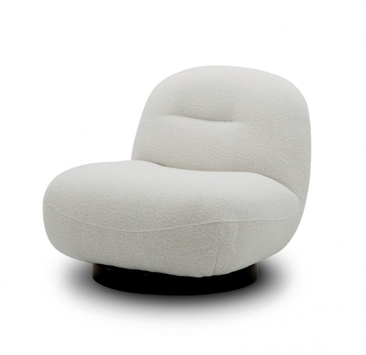 Modrest Renee - Modern Cream Fabric Swivel Chair - Stylish Design Furniture